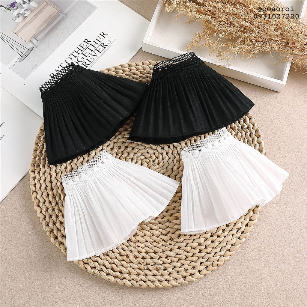Cổ tay áo ren xếp ly tháo rời cho nữ - Mã GT003