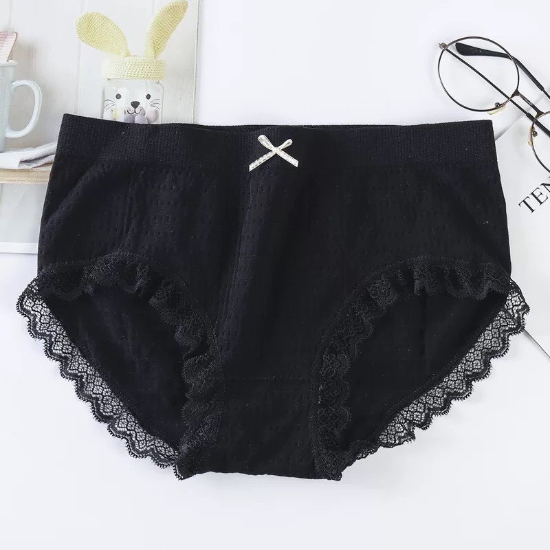 Sét 5 Quần Lót Nữ Cotton Dệt Kim - Quần Chip Nữ kháng khuẩn thoáng mát đính nơ xinh tôn vòng 3 gợi cảm QL16
