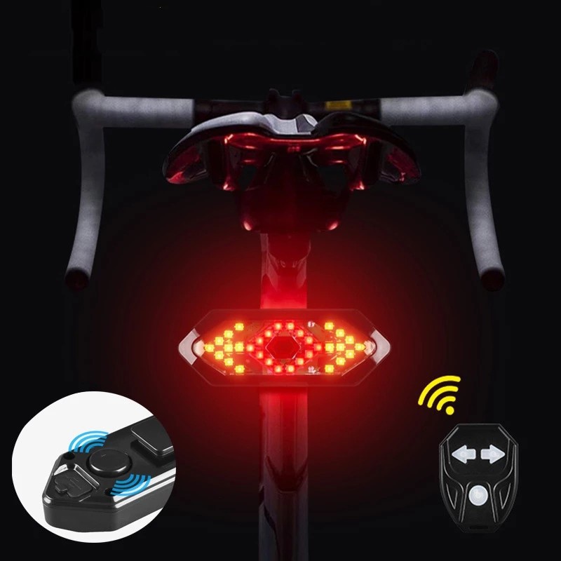 Đèn LED Tín Hiệu Gắn Đuôi Xe Đạp Kèm Điều Khiển Từ Xa Và Sạc USB Tiện Dụng