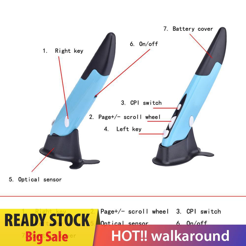 Chuột Không Dây Dạng Bút 4 Nút 2.4ghz 1600dpi Nhiều Màu Cho Máy Tính