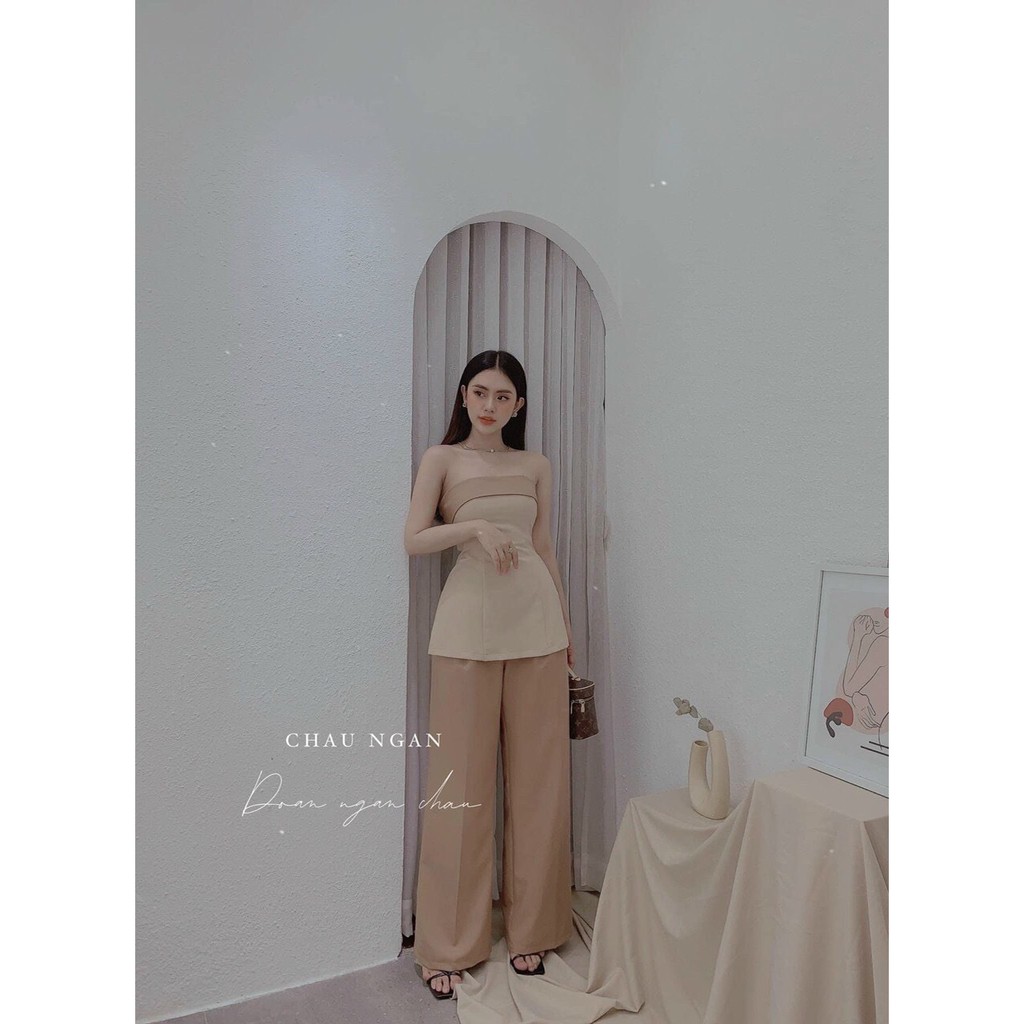 Set bộ áo cúp ngực quần suông + ảnh thật trãi sàn | BigBuy360 - bigbuy360.vn