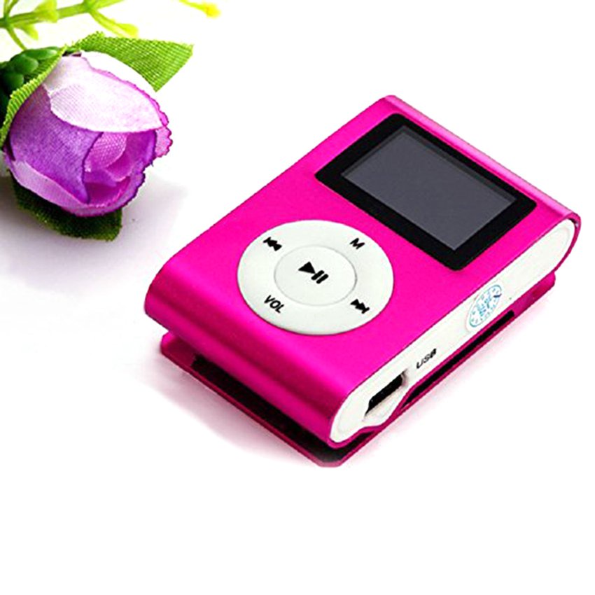 Máy Nghe Nhạc MP3 Mini Dạng Kẹp Kim Loại Có Màn Hình LCD Hỗ Trợ Thẻ TF USB 2.0