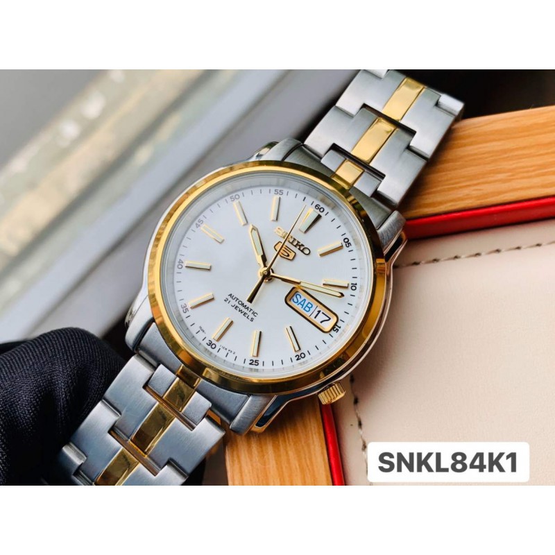 Đồng hồ cơ nam Seiko 5 SNKL84K1S dây thép chống rỉ, mặt kính Hardlex (Kính cứng) - BẢO HÀNH 60 THÁNG