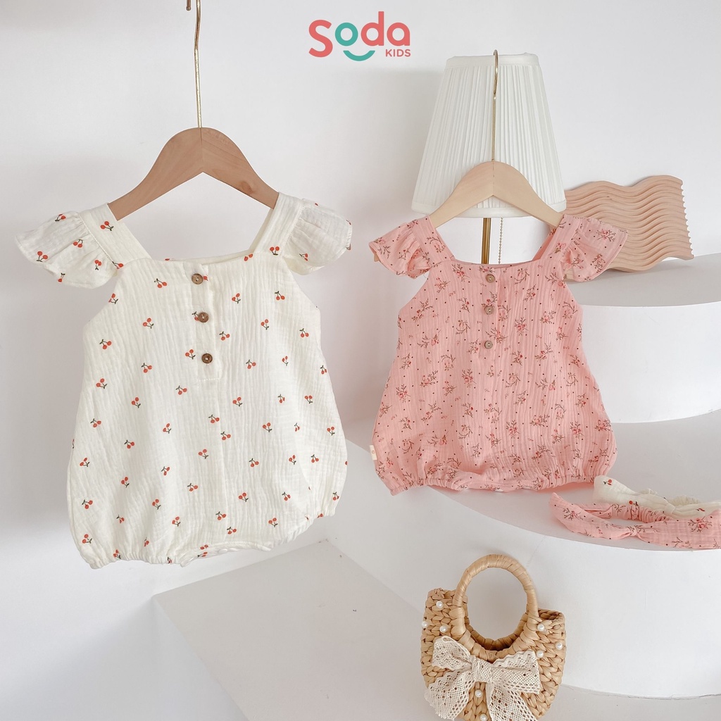 Bodysuit tặng kèm băng đô cho bé gái SODA KIDS thiết kế cánh tiên ( Nhiều màu )