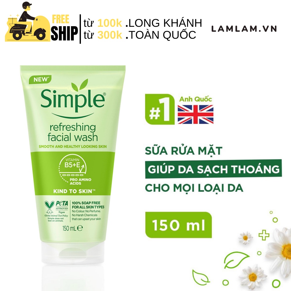 Sữa Rửa Mặt Dạng Gel Simple Refreshing