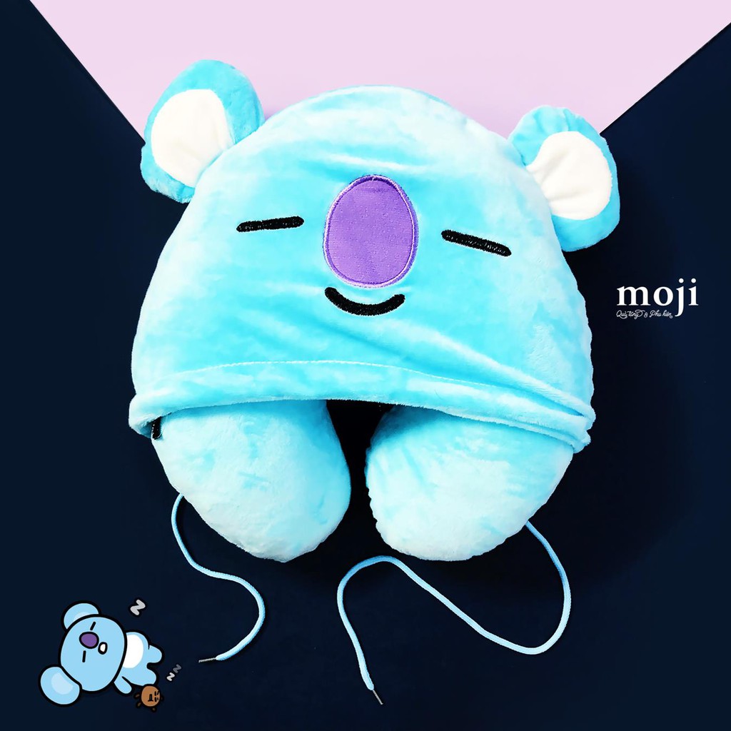 Gấu bông chữ U có mũ idol RM Koya BT21 BTS unoff – Xanh da trời