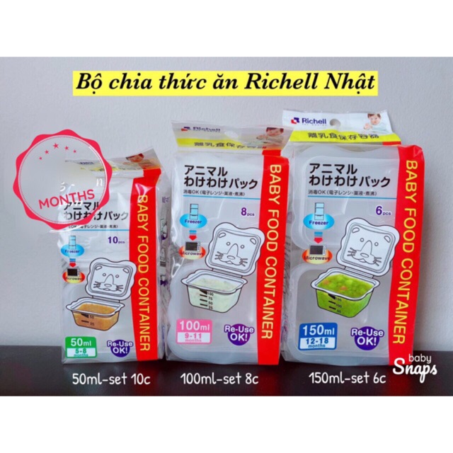 Bộ Chia Thức Ăn RICHELL 50ml/100ml/150ml