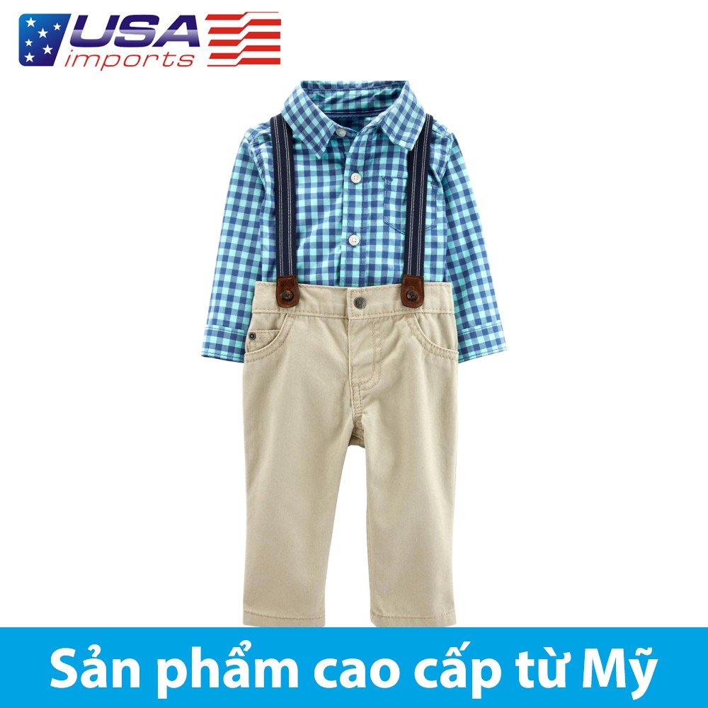 Set bodysuit sơ mi kèm quần Car-tờ Auth Từ Mỹ (16519011)