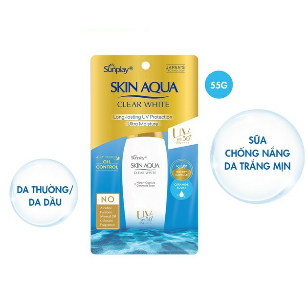 Sữa chống nắng dưỡng trắng cho da dầu Sunplay Skin Aqua Clear White SPF 50, PA++++ 25g | BigBuy360 - bigbuy360.vn