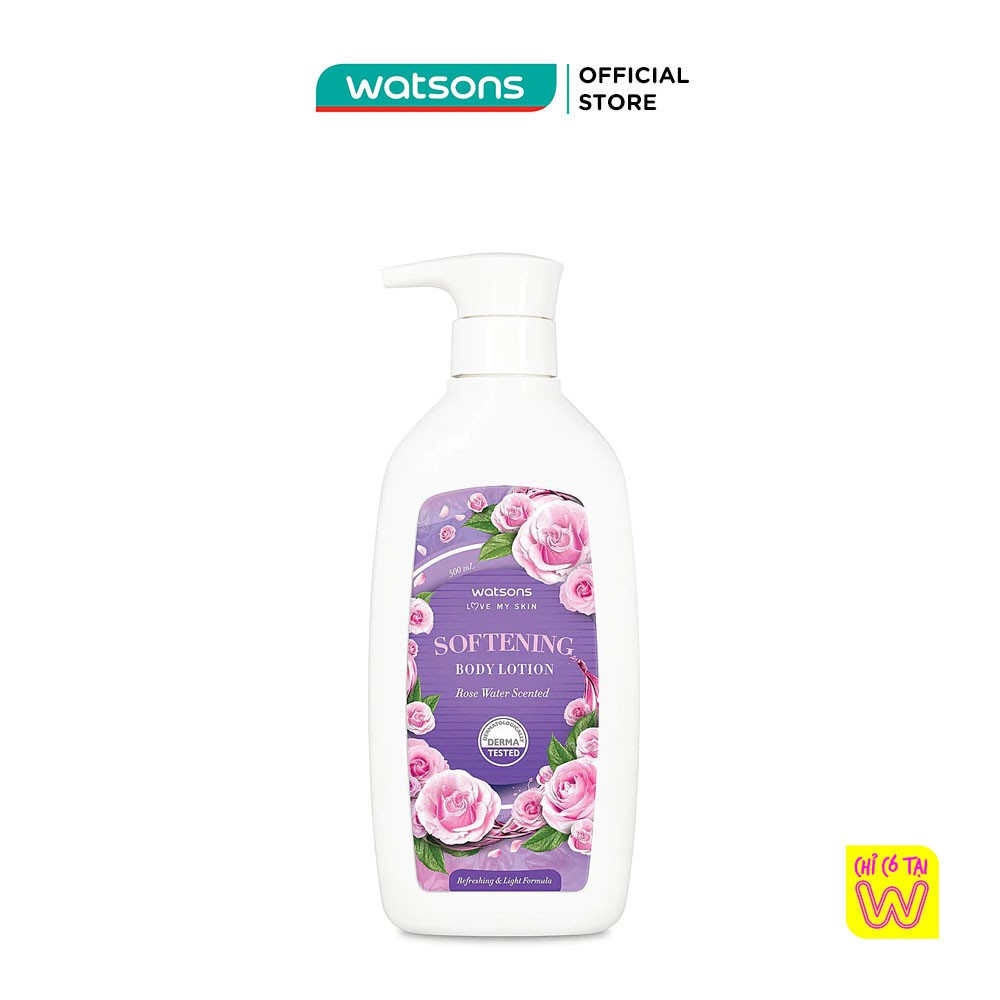 Sữa Dưỡng Thể Watsons Softening Rose Hương Hoa Hồng Giúp Làn Da Mịn Màng 500ml