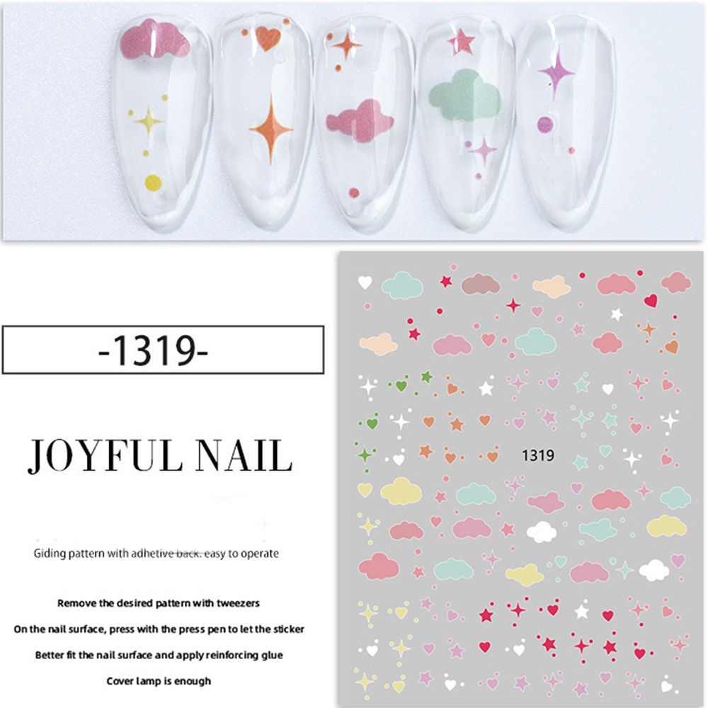 [Hàng mới về] Nhãn dán hình mây trắng 3D nhiều mẫu lựa chọn trang trí làm đẹp móng tay DIY