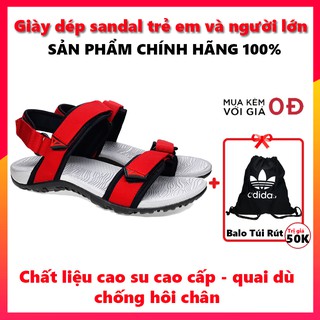 Giày sandal nam nữ quai hậu thời trang trẻ m và người lớn , VT01 đỏ
