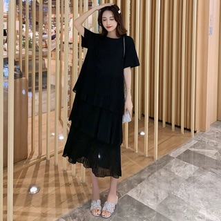 (Order) Đầm dáng dài phối voan tầng - 2019