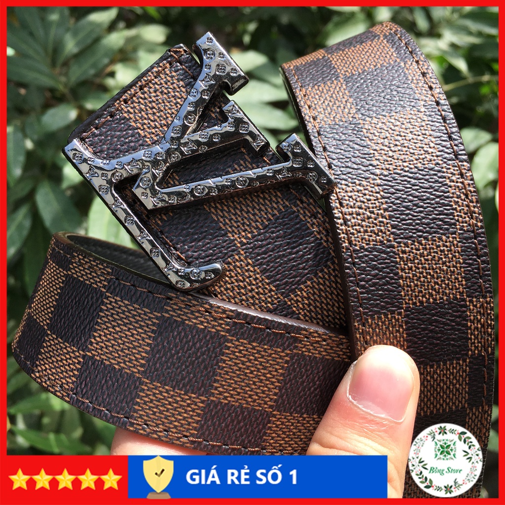 Thắt lưng nam lv, dây lưng lv thời trang, dây nịt nam cao cấp, mặt kim loại nguyên khối trẻ trung lịch lãm TLLV002D