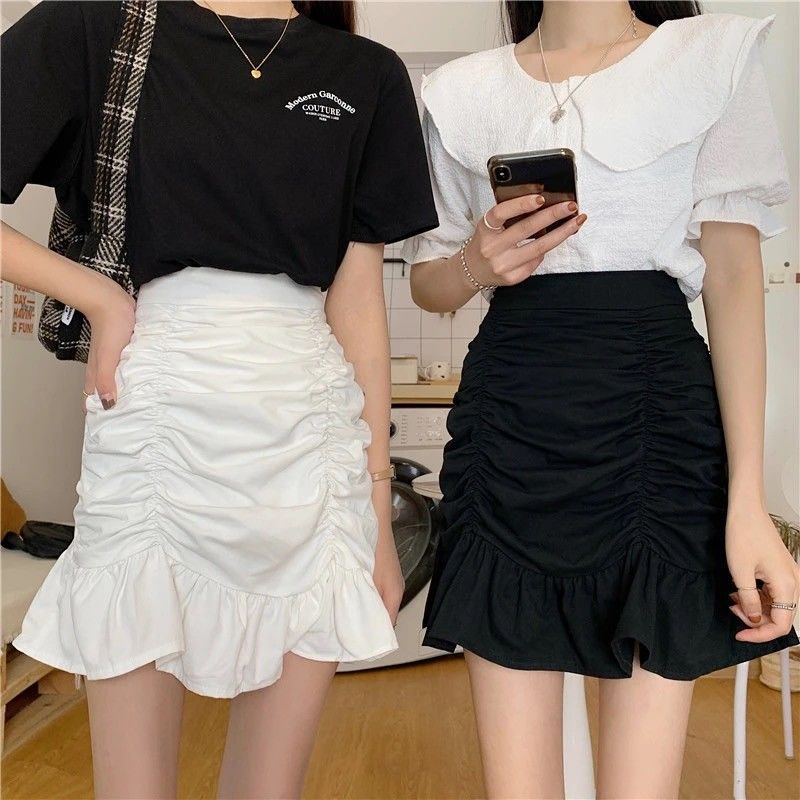 Chân váy đuôi cá lưng cao thời trang mùa hè cho nữ
