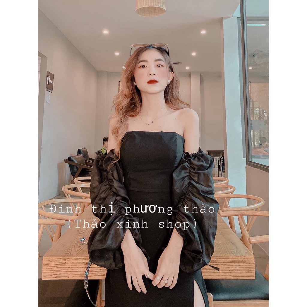 áo trễ vai xinh màu đen siêu hot hit tôn dáng hto xinh xinh