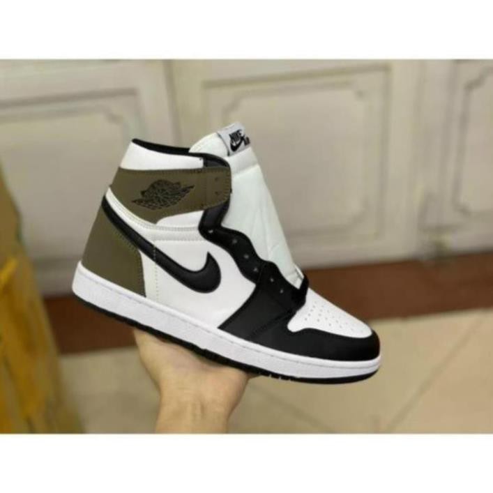 Giày Sneaker Jordan 1 Nâu Cao Cổ, Giày JD1 Gót Nâu Cao Cổ Nam Nữ mới nhất