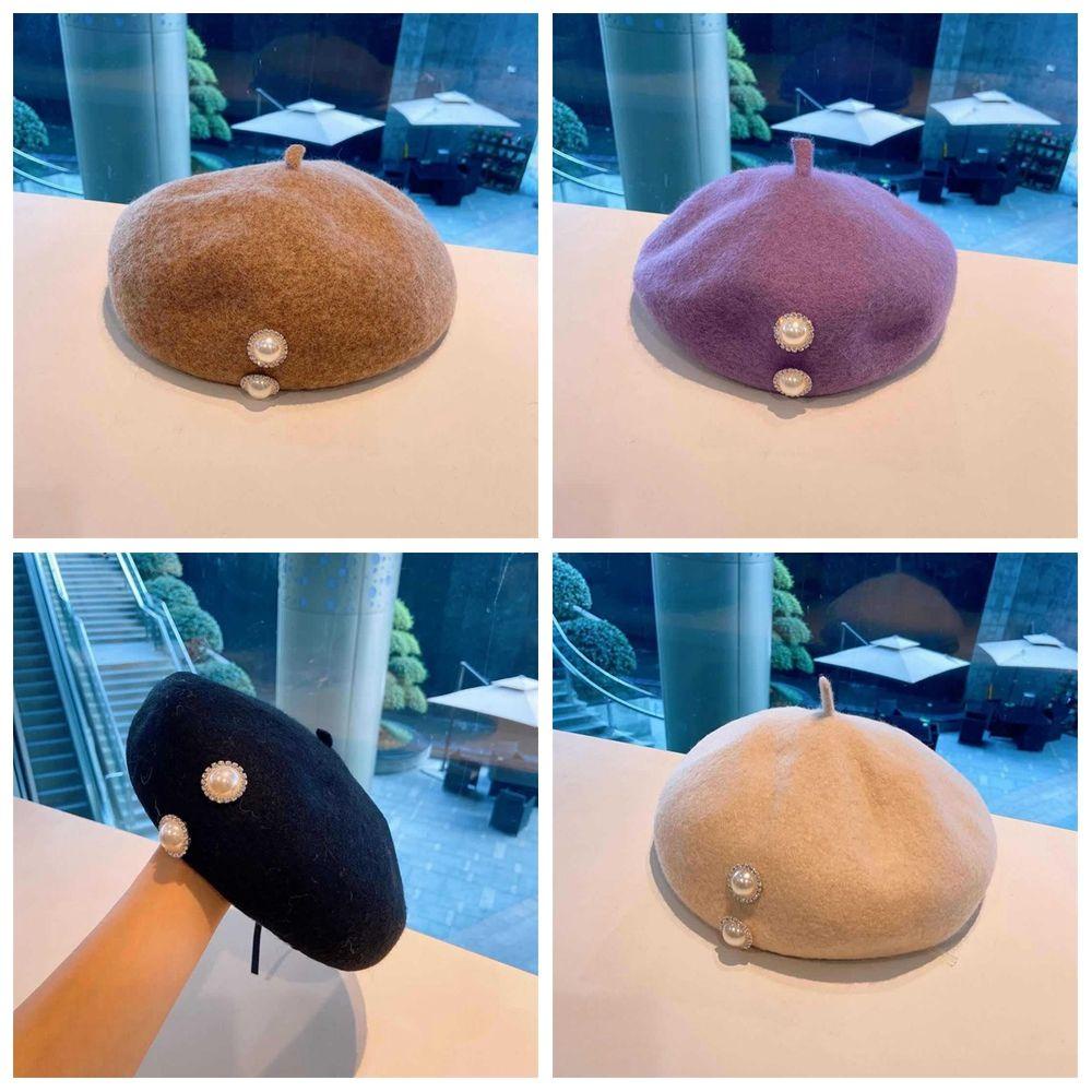 Nón Beret Len Màu Sắc Đơn Giản Thời Trang Thu Đông Cho Nam