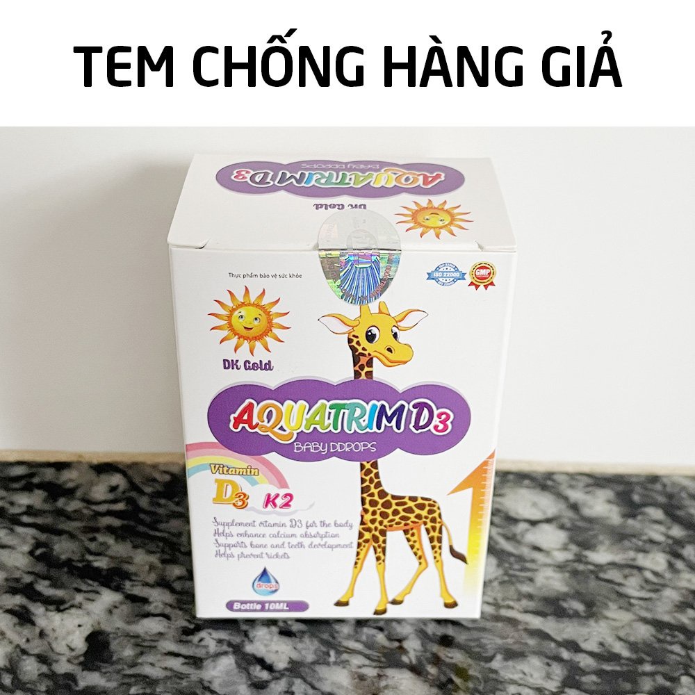 Tinh chất Vitamin D3 + K2 nhỏ giọt giúp chắc khỏe xương răng - Chai 20ml [Aquatrim D3]