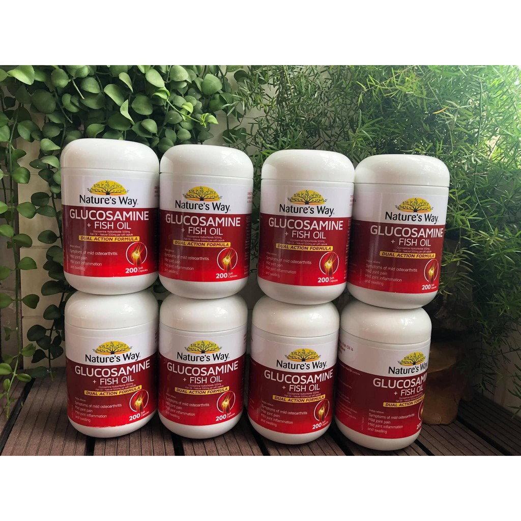 Viên uống bổ xương khớp kết hợp dầu cá Nature's way glucosamine + fish oil 200 viên của Úc