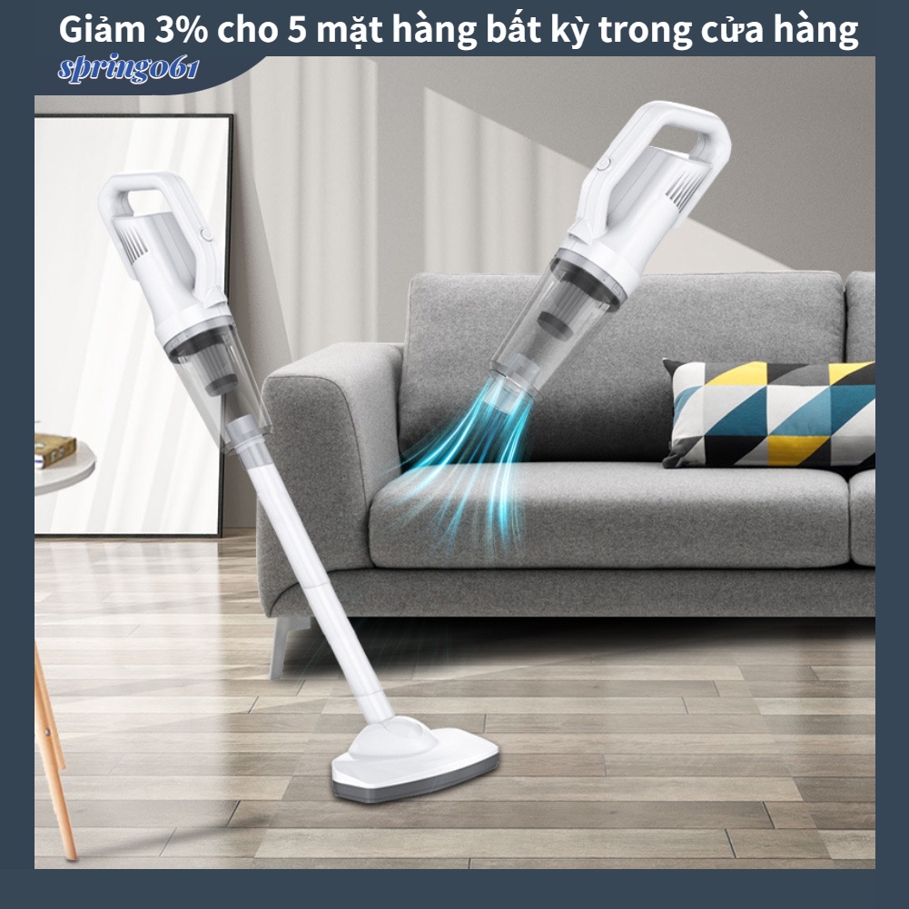 Spring061 Máy hút bụi cầm tay không dây 120W màu trắng 12000pa cho ô tô gia đình