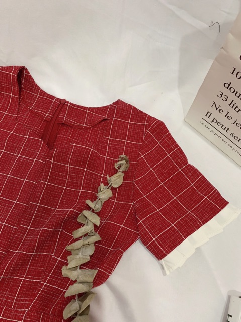 HaNi Dress Váy tay xếp bèo