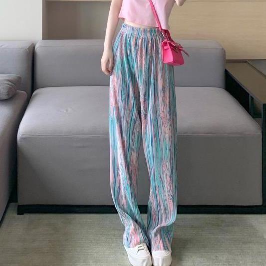 Quần lưng cao ống rộng nhuộm màu độc đáo cá tính thời trang mùa hè mới dành cho nữ