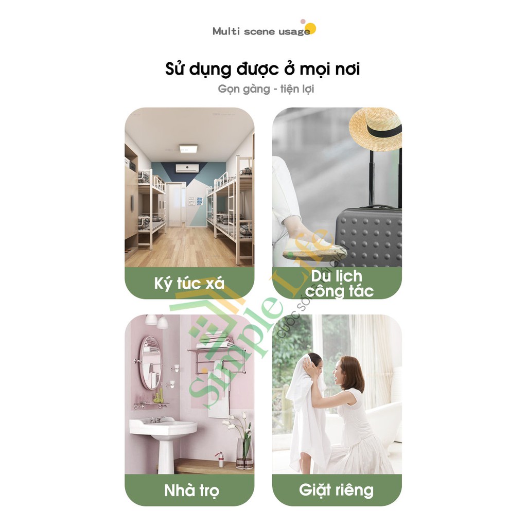 Máy giặt mini Yangzi gấp gọn thông minh chính hãng, vắt khô và khử trùng UV bằng công nghệ Blue Ag