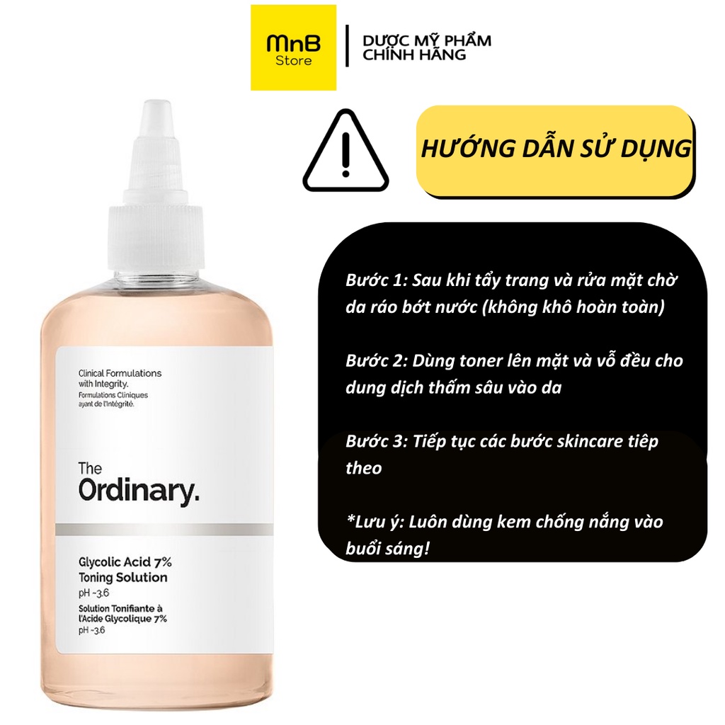 Toner The Ordinary Glycolic Acid 7% Toning Solution tẩy tế bào chết dịu nhẹ 240ml