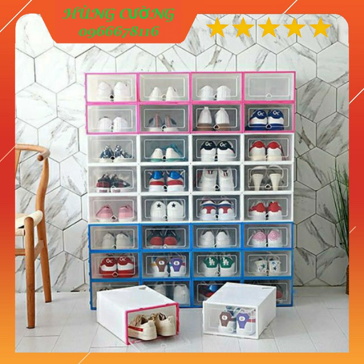 Set 3 hộp đựng Giày nhựa cứng thông minh, xếp được nhiều tầng