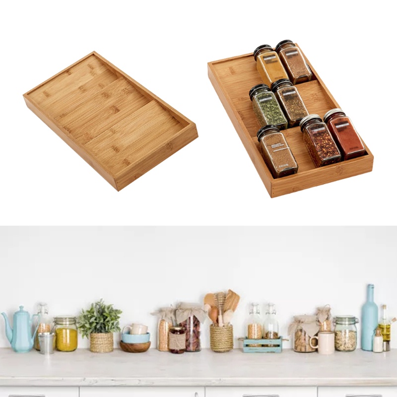 Khay Giá Đỡ Lọ Gia Vị 12 Ngăn Bằng Gỗ Chia 3 Tầng Tiện Lợi