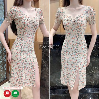 Váy nữ dáng dài, đầm ôm maxi hoa Macie Dress EKS118 EVA KROSS