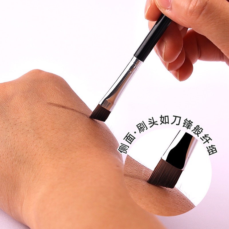 Cọ Kẻ Chân Mày, Kẻ Bọng Mắt Đầu Vát Cao Cấp Màu Vàng Đồng - Makeup Brush Eyebrow Eyeliner