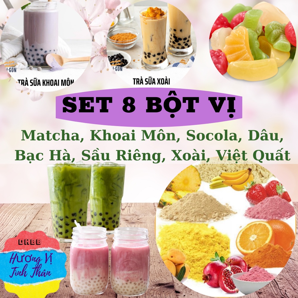 💥ĐỆ NHẤT GIÁ💥Set Chè Khúc Bạch 13-15 Chén Tặng Kèm Set 7 Bột Vị Thạch - Set Nguyên Liệu Chè Khúc Bạch Tự Nấu