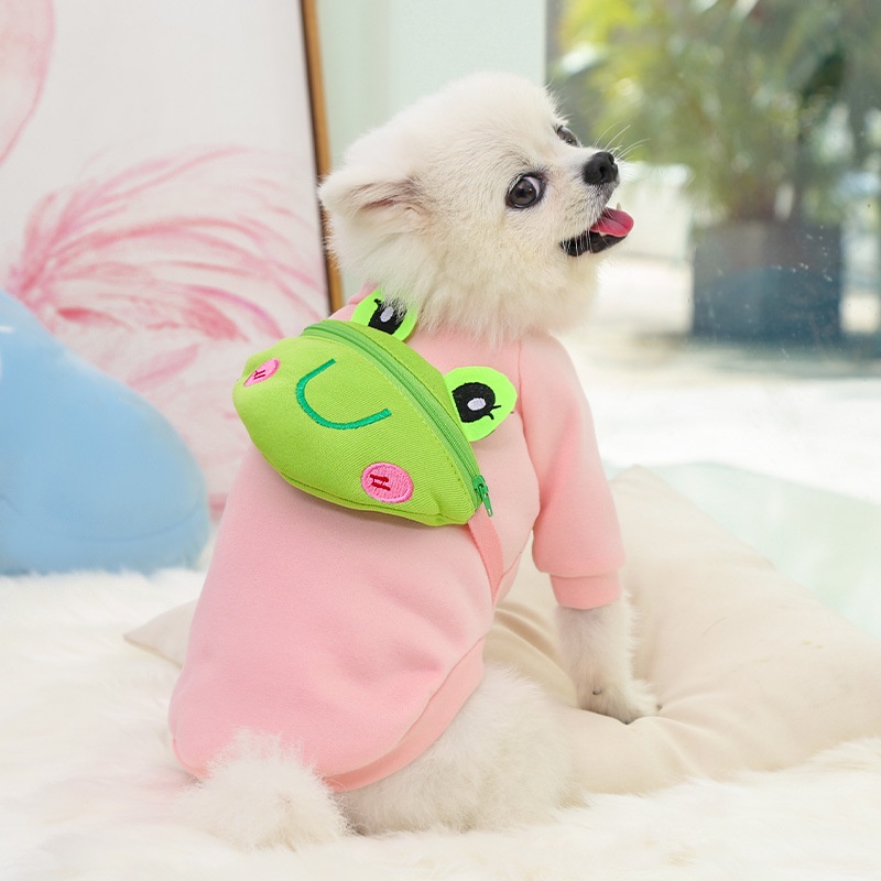 Áo Sweater Giữ Ấm Mùa Đông Có Túi Đeo Chéo Dành Cho Thú Cưng