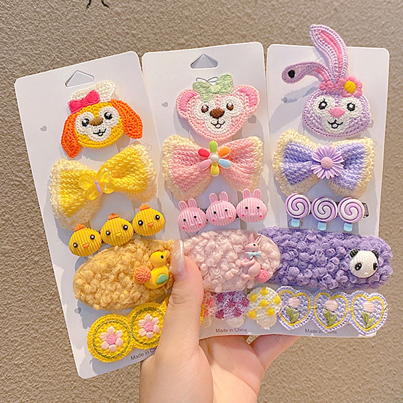 Kẹp tóc vải thiết kế đáng yêu thời trang mùa thu và đông dành cho bé gái