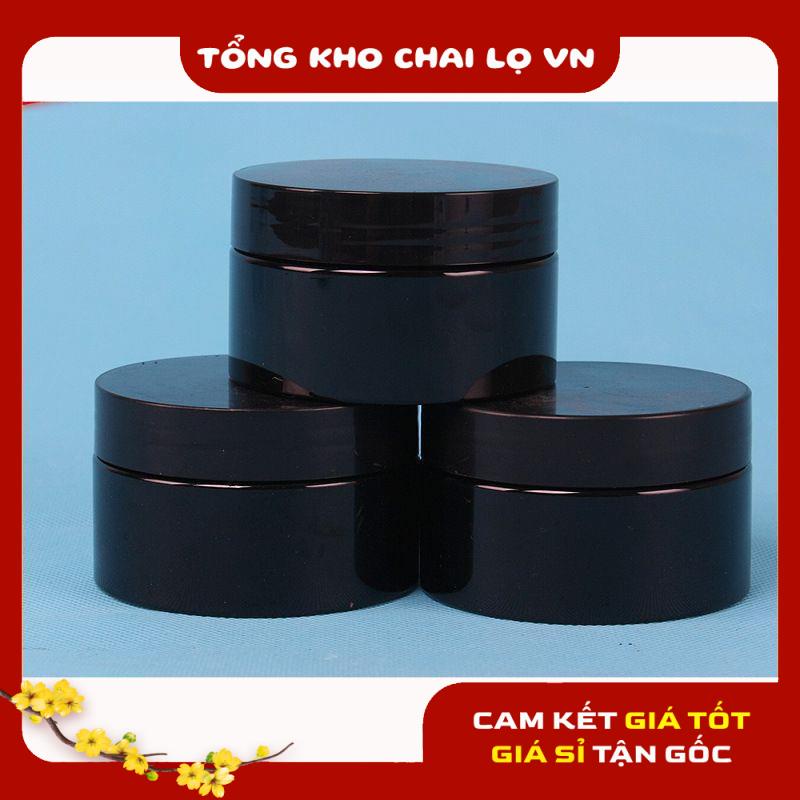 Hủ Đựng Kem ❤ SIÊU RẺ ❤ Hũ nhựa pet Đen 100g 200g đựng mỹ phẩm, thực phẩm, đồ khô, ngũ cốc