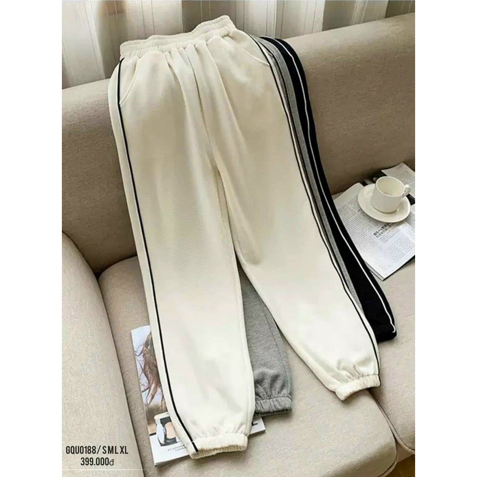 Quần Bom Nữ Chất Tổ Ong Dày Dặn - Quần Jogger Chạy Viền Bo Gấu