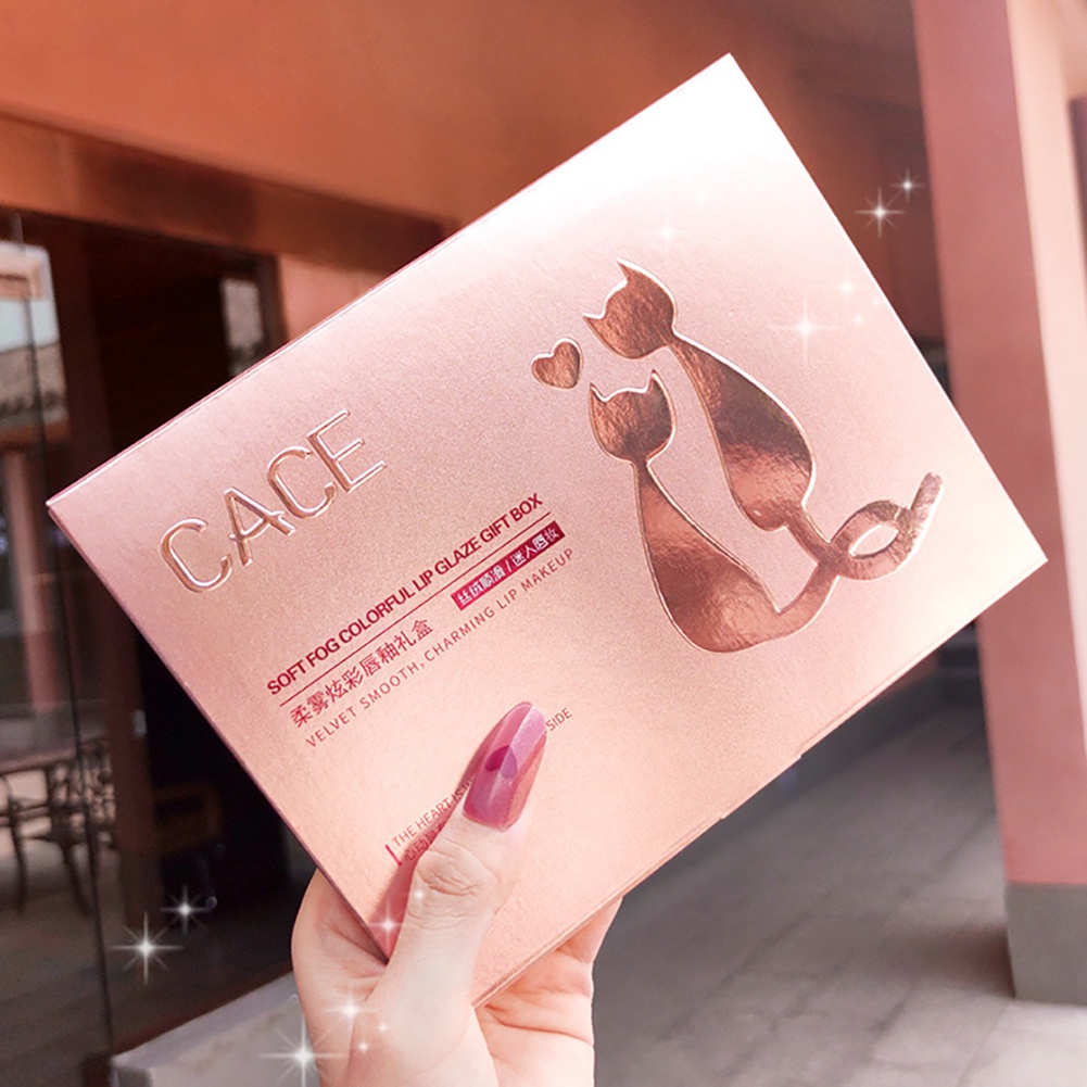 ANNIES [Hàng mới về] Set son kem lì nhiều màu sắc chống thấm nước thích hợp làm quà tặng valentine CACE