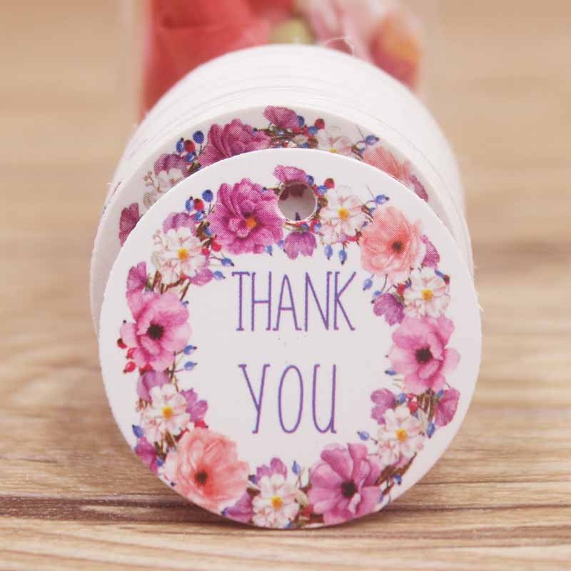 100 cái Sáng tạo Cảm ơn Bạn Nhãn in Thẻ HANDMADE Quà tặng Thẻ bánh cưới