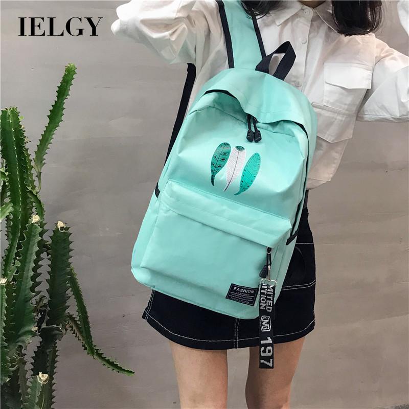 Ba Lô Vải canvas In Họa Tiết Lá Phong Cách Hàn Quốc