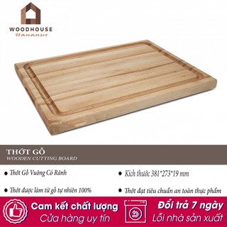Thớt gỗ tự nhiên cao cấp kích thước 381 x 273x 19 mm - Thớt gỗ trang trí kiểu dáng Vintage decor