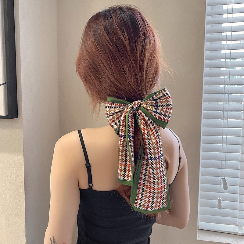 Dây Buộc Tóc Đính Nơ Ruy Băng Thời Trang Hàn Quốc Độc Đáo Cho Nữ