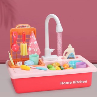 Đồ chơi bồn rửa chén phun nước tự động cho bé, dùng pin