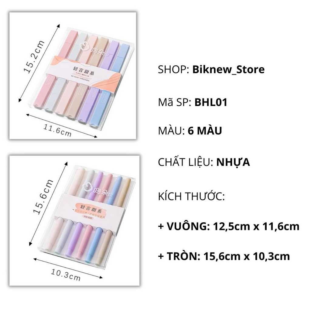 Bút highlight dạ quang màu pastel cho học tập và làm việc-BHL01