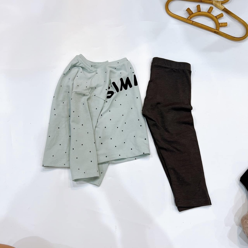 Bộ thu đông Minene cho bé gái chất coton siêu đẹp
