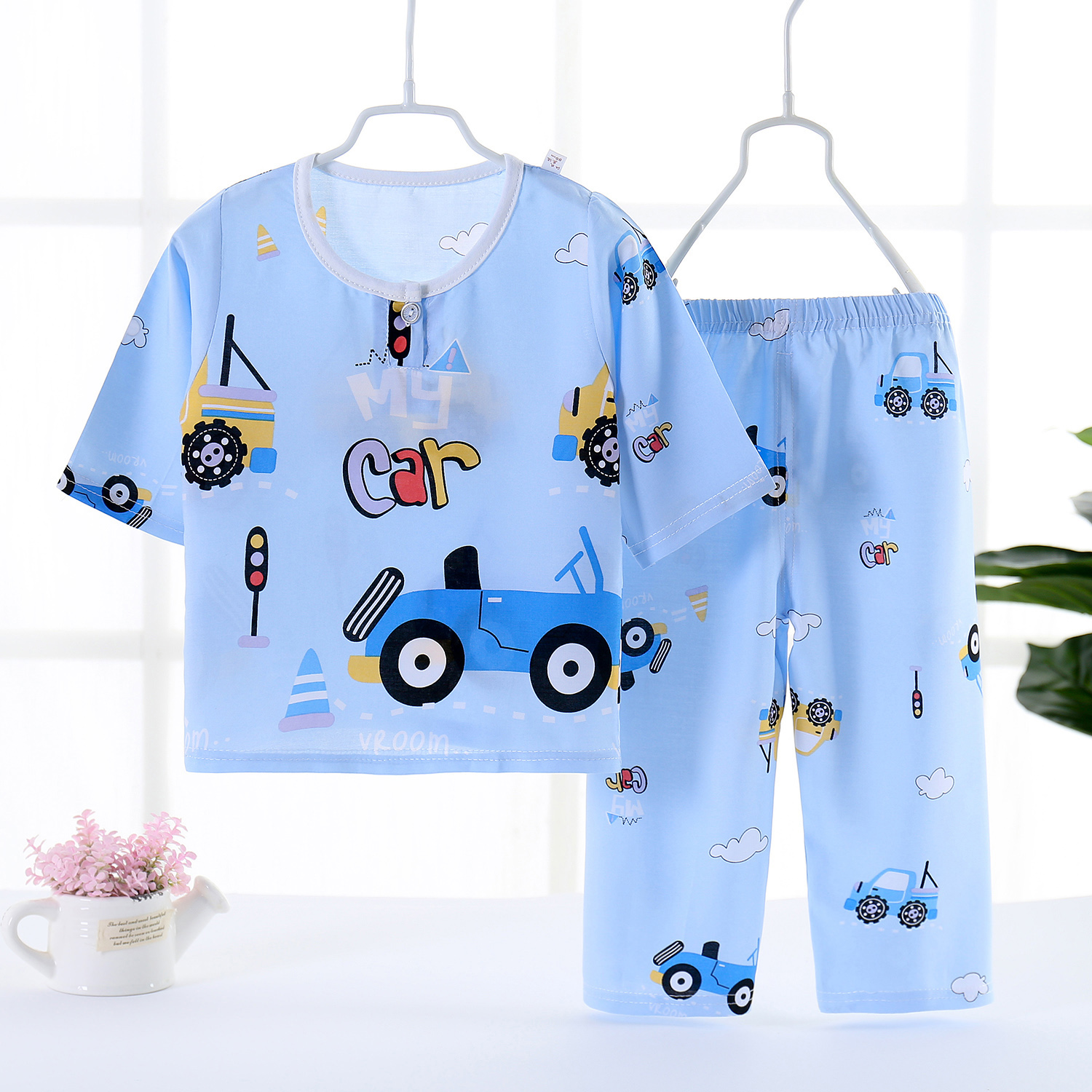 2 Pcs Set Boys & Girls Pyjamas 🔥SOFT COTTON🔥 Kids Pajamas Top and Pants Children Home Set Unisex Clothing Set Sleepwear Bộ cotton giấy dài tay cho bé sơ sinh, Bộ Đồ Con Gái Bộ Đồ Ngủ Trẻ Em Đồ Bộ Bé Nam