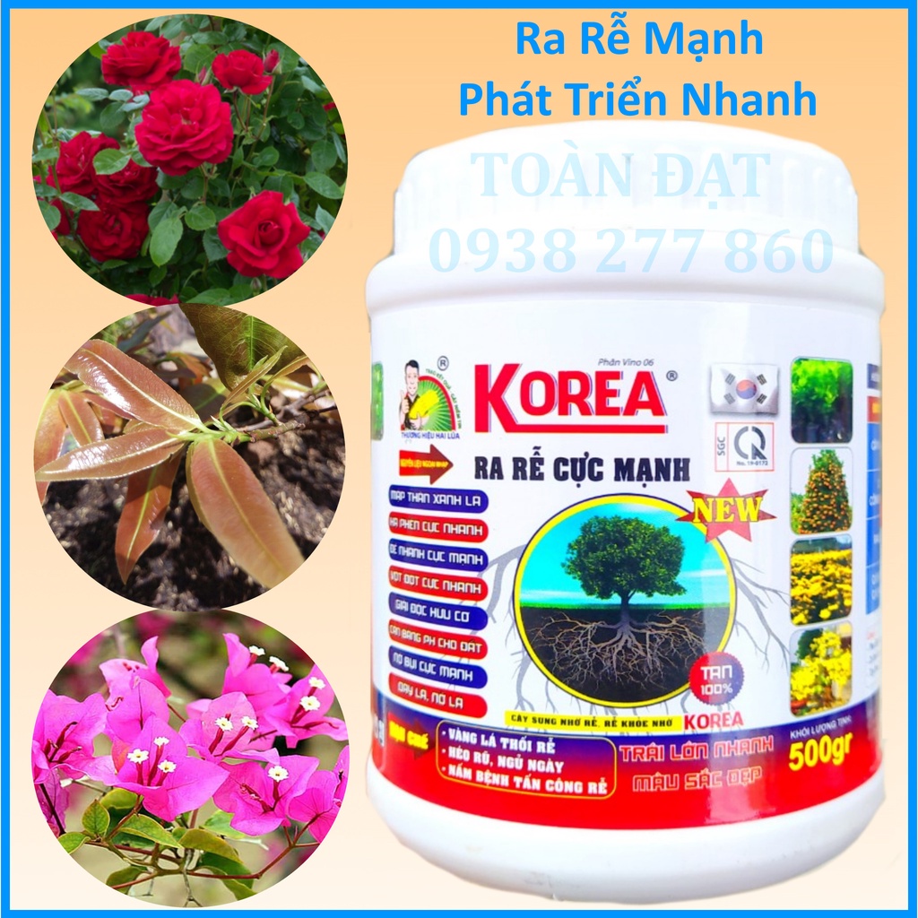 Phân Bón Lá Ra Rễ Cực Mạnh KOREA lọ 500g, Kích rễ ROOTS cho cây trồng