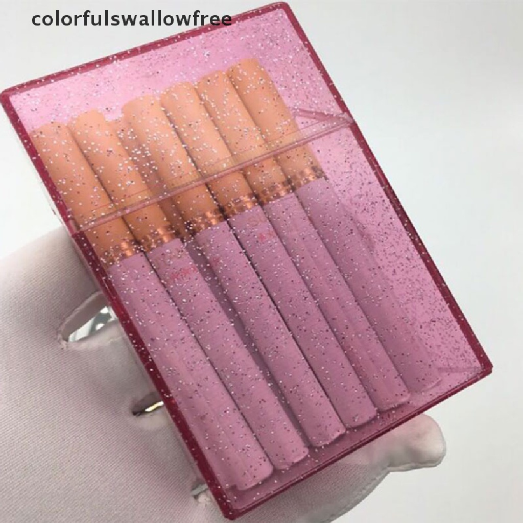Colorfulswallowfree Portable Cigarette Case Cigarette Holder Plastic Shining Clear Cigarette Box ABC