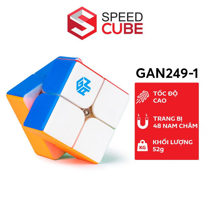 Rubik 2x2 GAN  249V2 / 249V2 M Stickerless/ Viền đen Chính hãng Gan